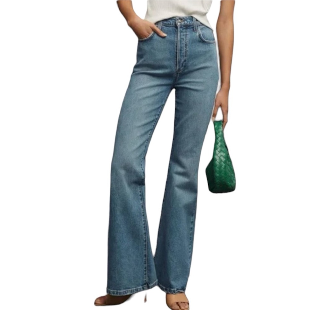 Favorite Daughter The Valentina Flare Super High Rise Jean Medium Wash Size 30